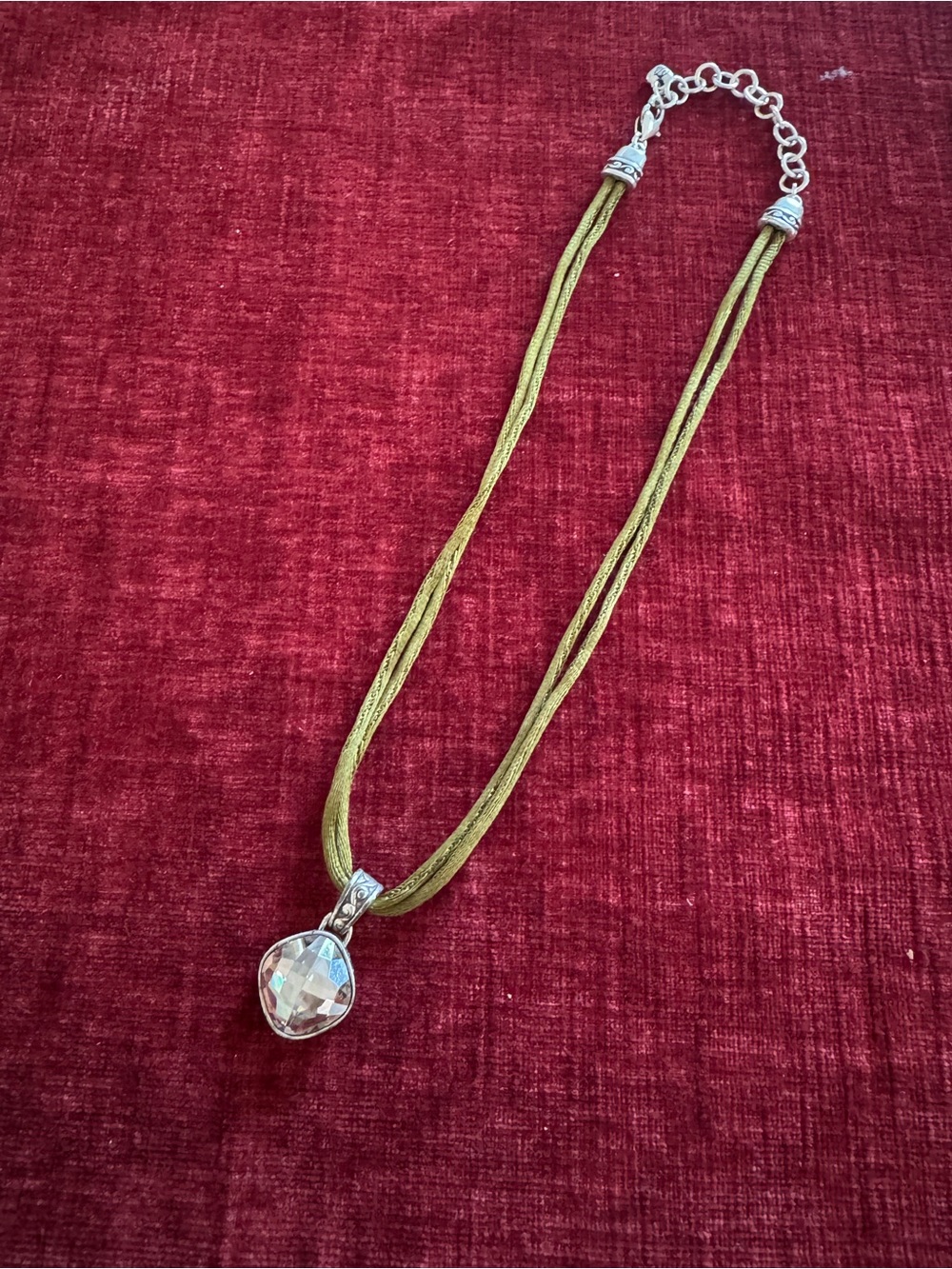Brighton Womens Necklace Venus Rising Silver plated 16 - 18” Necklace silk cord